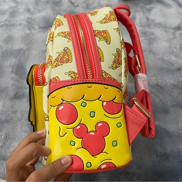 Loungefly Mickey Mouse Pizza Mini Backpack & Ears Bundle Set – Disney Eats NWT - Picture 9 of 12
